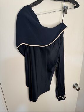 MONSE Navy Top with Cream Trim